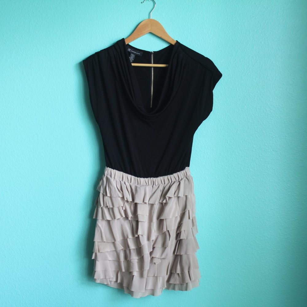 Black and brown fluff dress